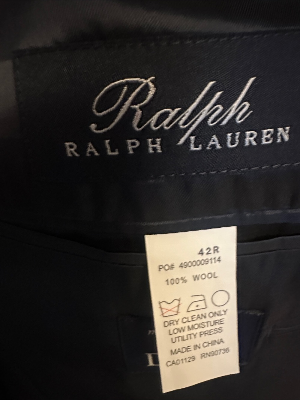 Ralph Lauren Navy Wool Suit Jacket